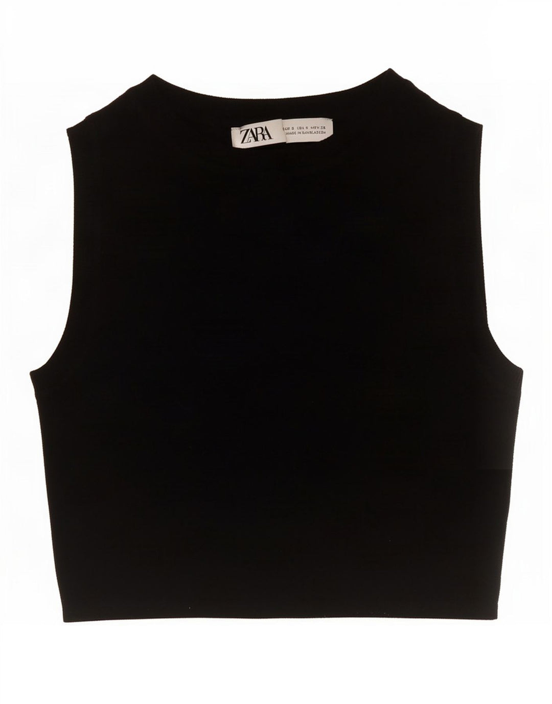 Zara Damen Crop Vest Top UK 8 Small Schwarze Viskose