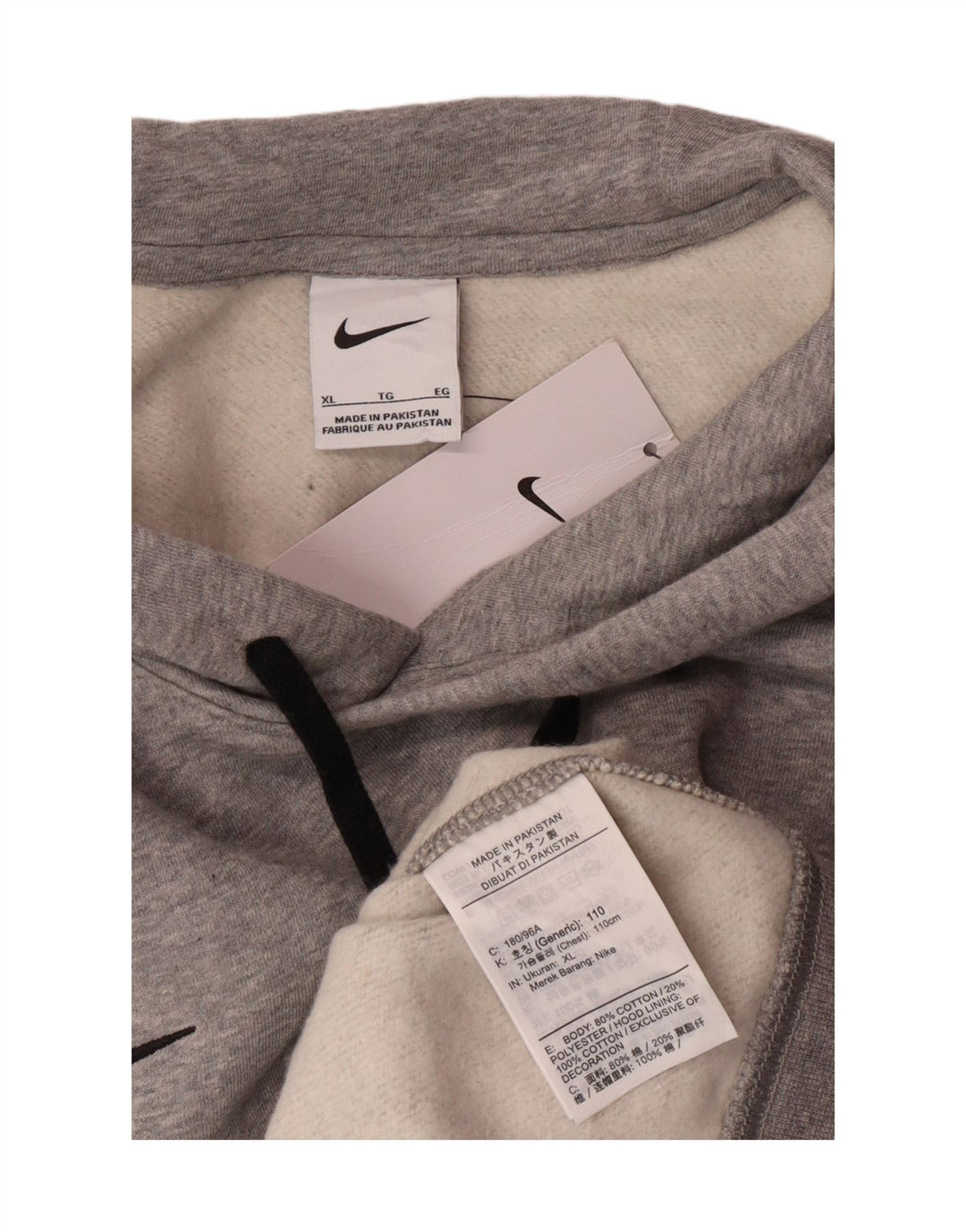 Nike Herren Hoodie Pullover XL Grau Baumwolle