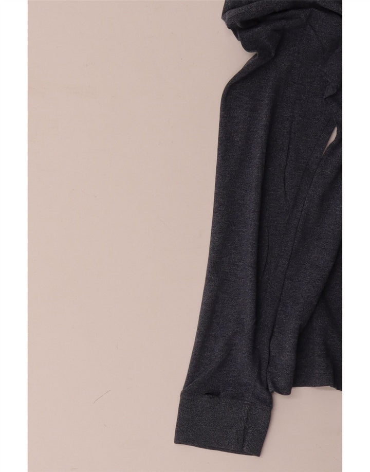 MASSIMO DUTTI Herren Langarm-Poloshirt Mittelgrau