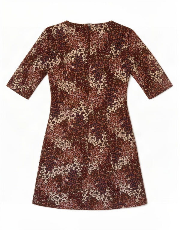 Zara Damen Trafaluc Etuikleid UK 6 XS Braun geblümt