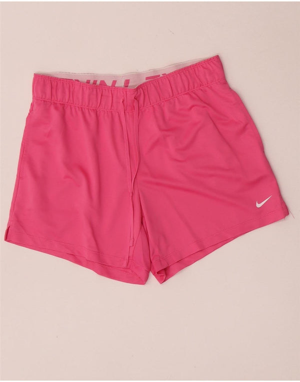 Nike Damen Dri Fit Sport Shorts UK 10 Small Rosa Polyester
