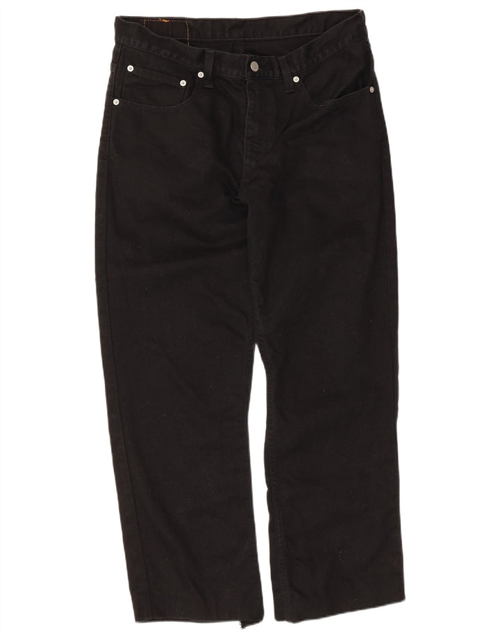 Levi's Herren 752 Straight Jeans W34 L26 Schwarze Baumwolle