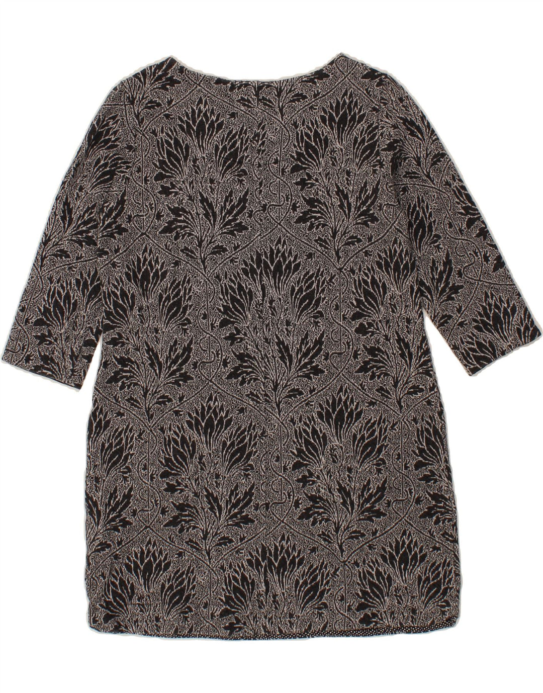 WHITE STUFF Womens 3/4 Sleeve Shift Dress UK 12 Medium  Grey Floral Cotton Vintage White Stuff and Second-Hand White Stuff from Messina Hembry 