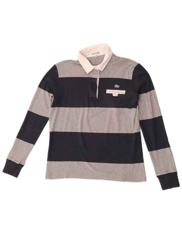 Lacoste Damen Rugby-Poloshirt Größe 38 Mittel Marineblau gestreift