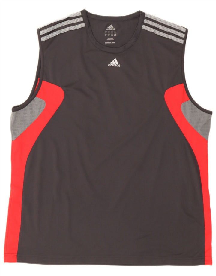 Adidas Herren Climacool Weste Top XL Grau Colourblock Polyester