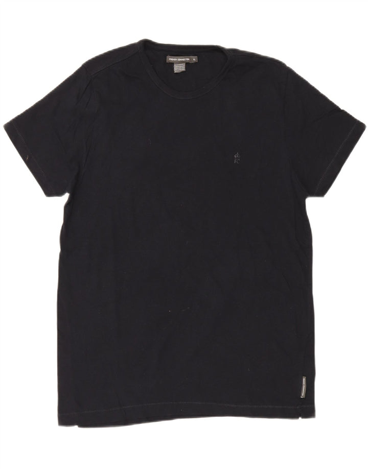 French Connection Herren T-Shirt Top XL Schwarz Baumwolle