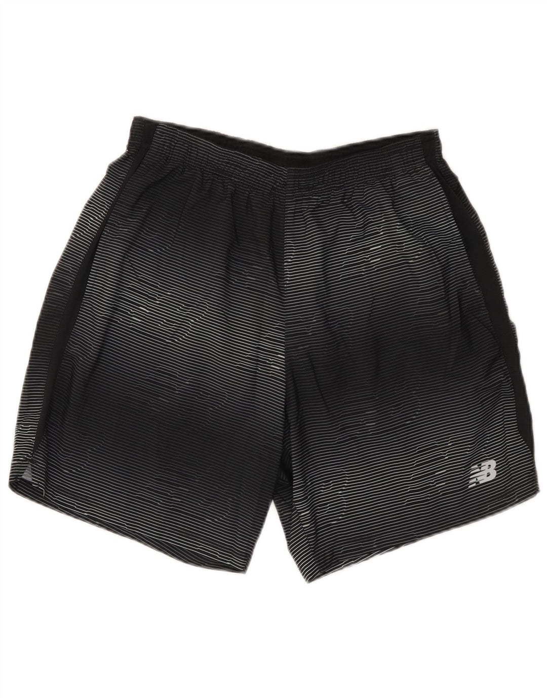 New Balance Herren Graphic Sport Shorts Medium Schwarz Gestreiftes Polyester