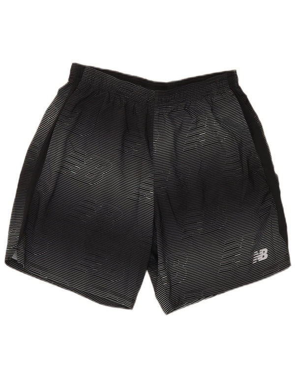 New Balance Herren Graphic Sport Shorts Medium Schwarz Gestreiftes Polyester