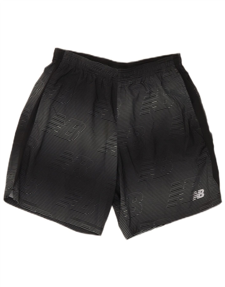 New Balance Herren Graphic Sport Shorts Medium Schwarz Gestreiftes Polyester