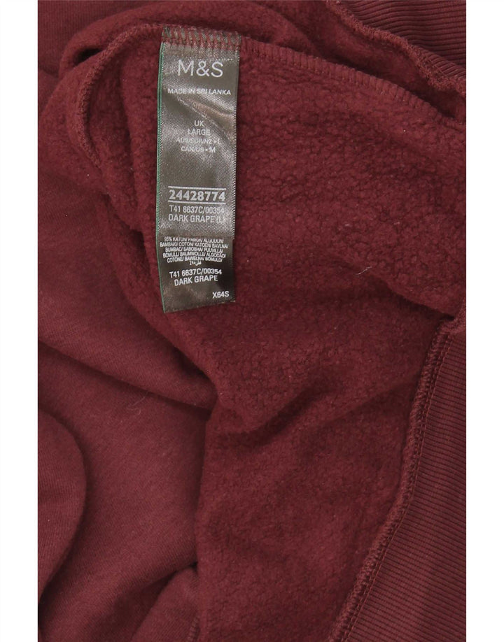 Marks & Spencer Herren-Sweatshirt, Pullover, Größe L, Burgunderrot, Baumwolle