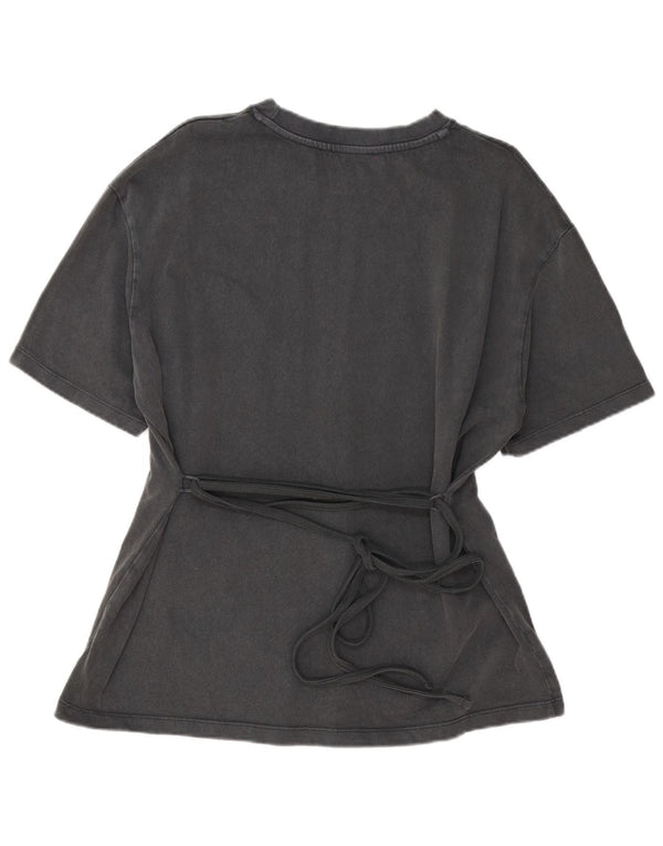 Zara Damen T-Shirt Top UK 18 XL Grau Baumwolle
