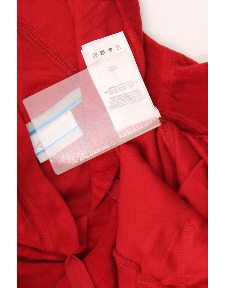 Columbia Herren-Fleecepullover mit Kapuze, groß, rotes Polyester
