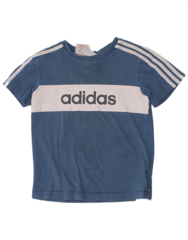 ADIDAS 2-teiliges Set mit Grafik für Jungen, 3–4 Jahre, blaue Farbblock-Baumwolle