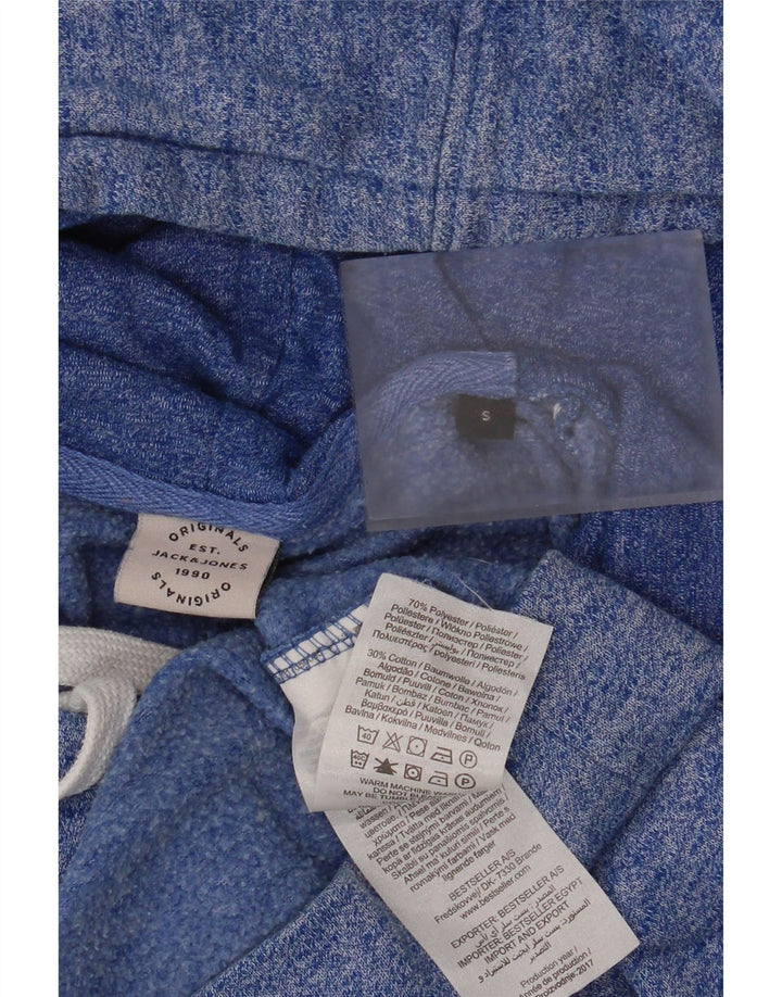Jack & Jones Herren-Kapuzenpullover mit Grafik, klein, blau meliert, Polyester