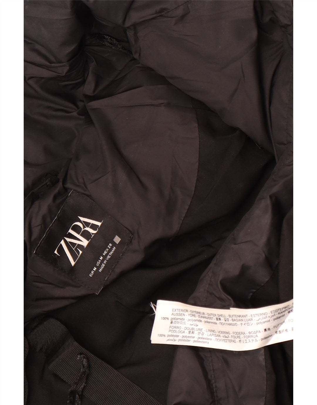 Zara Damen-Kapuzenmantel, übergroß, gepolstert, UK 14, Mittelschwarz, Polyamid