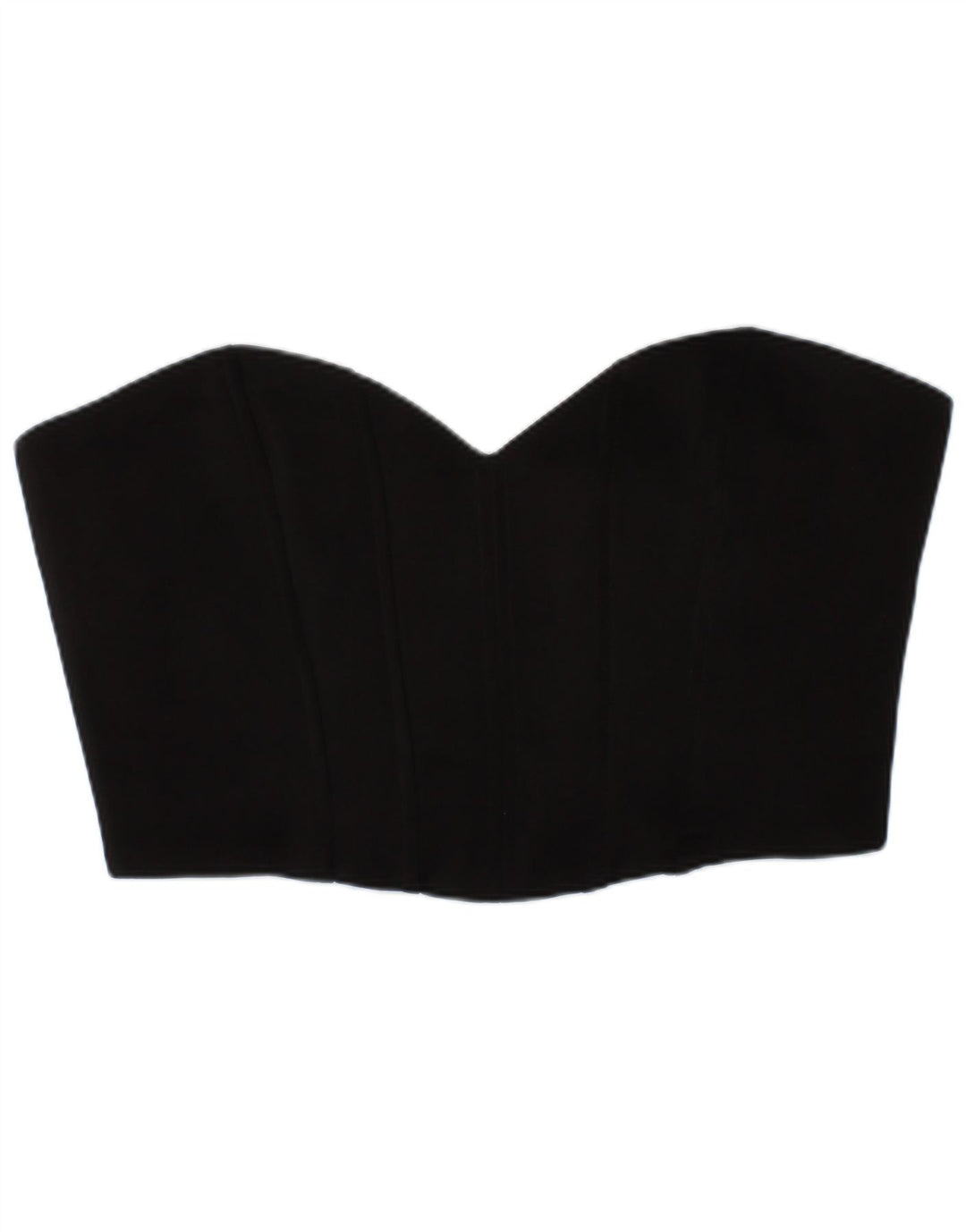 Zara Damen Crop Corset Top Mittelschwarzes Polyester