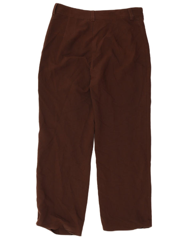 Zara Damen Gerade Freizeithose XL W32 L32 Braun