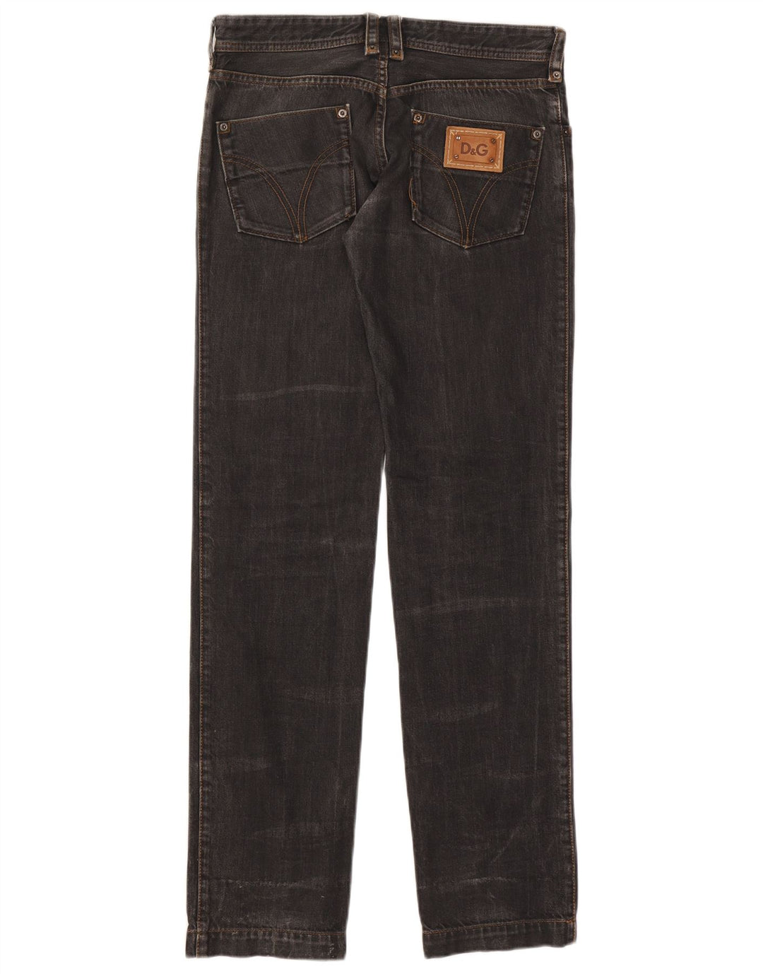 Dolce & Gabbana Damen Comfort Fit Regular Straight Jeans W31 L35 Grau