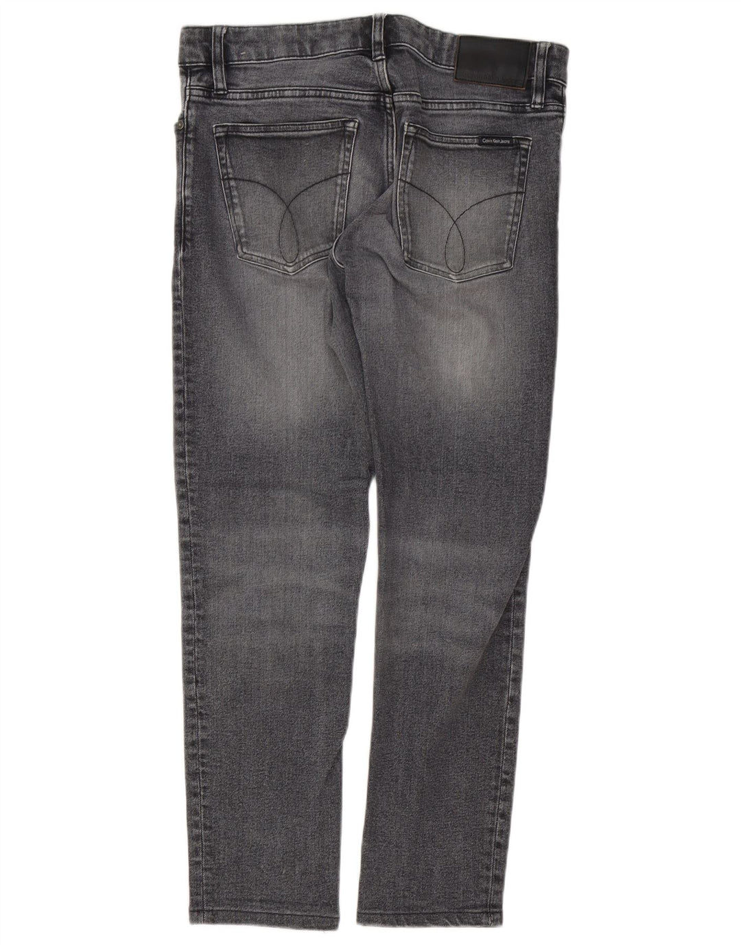 CALVIN KLEIN Herren Straight Jeans W32 L28 Graue Baumwolle