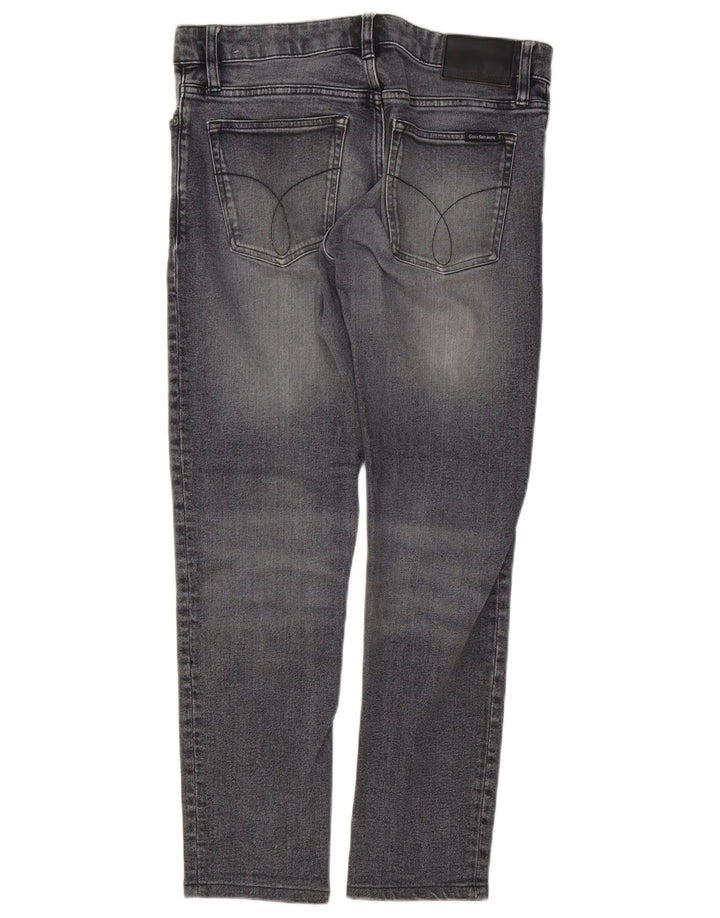 CALVIN KLEIN Herren Straight Jeans W32 L28 Graue Baumwolle