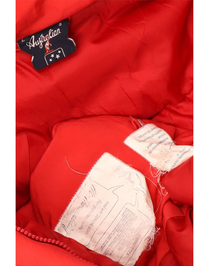 AUSTRALIAN L'ALPINA Wattierter Damenmantel mit Kapuze, UK 16, Größe L, Rot, Polyester