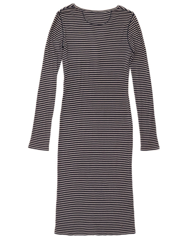 Polo Ralph Lauren Damen T-Shirt-Kleid UK 10 Small Marineblau gestreift