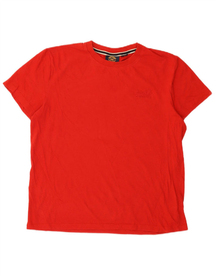 Superdry Herren T-Shirt Top XL aus roter Baumwolle