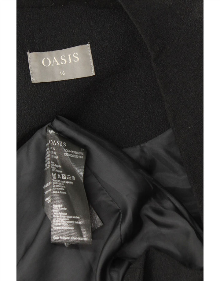 Oasis Womens Open Blazer Jacke UK 16 Large Schwarz Polyester
