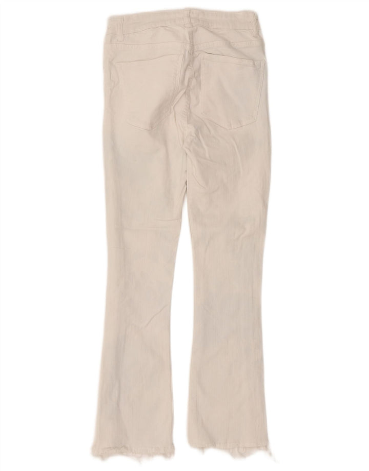 Zara Damen Bootcut Jeans EU 34 2XS W24 L26 Weiße Baumwolle