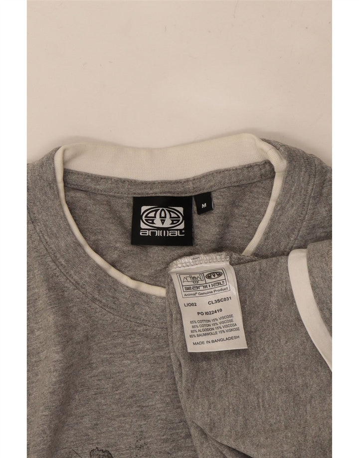 ANIMAL Grafisches Herren-T-Shirt aus mittelgrauer Baumwolle