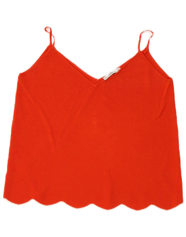 Zara Damen Cami Top UK 12 Mittelrot