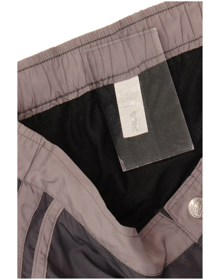 FILA Herren-Badeshorts, klein, schwarzes Farbblock-Polyester