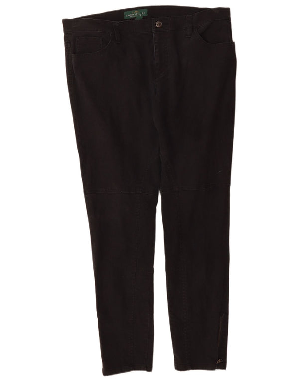 RALPH LAUREN Damen Slim Jeans US 14 XL W36 L29 Schwarze Baumwolle