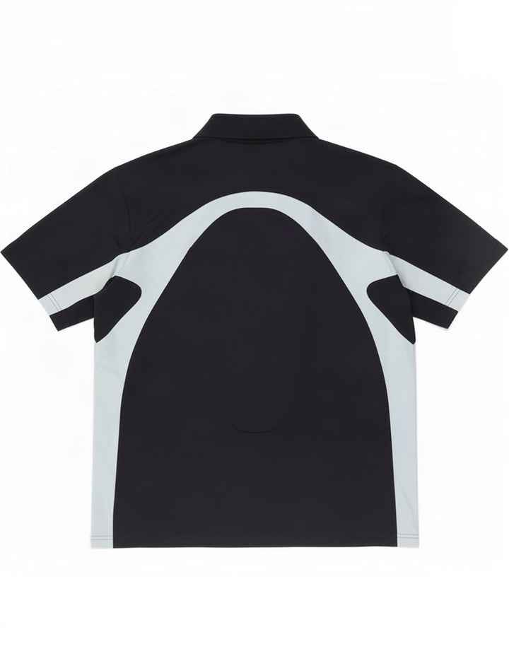 Adidas Herren-Poloshirt, groß, schwarzes Colourblock-Polyester