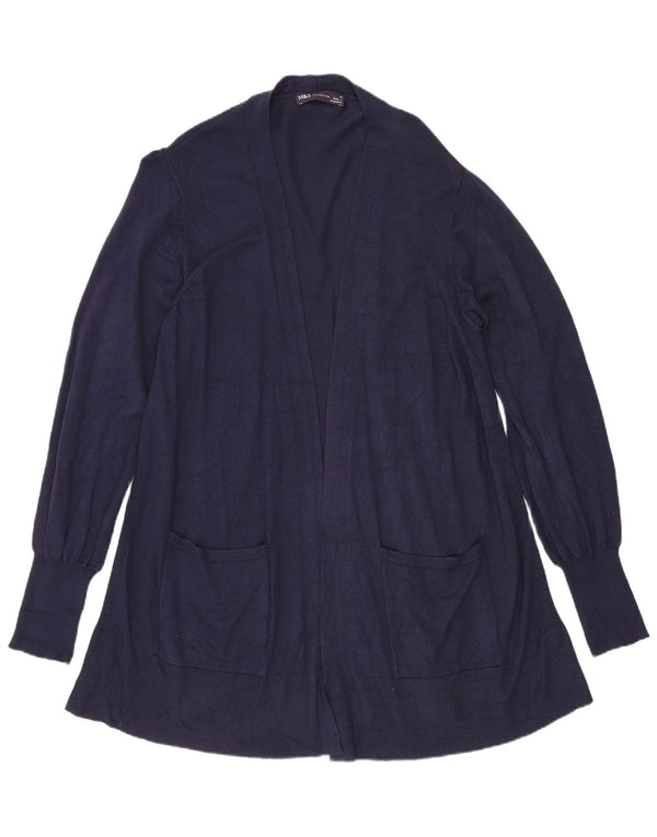 Marks & Spencer Damen Longline-Cardigan-Pullover UK 14 Medium Navy Blue