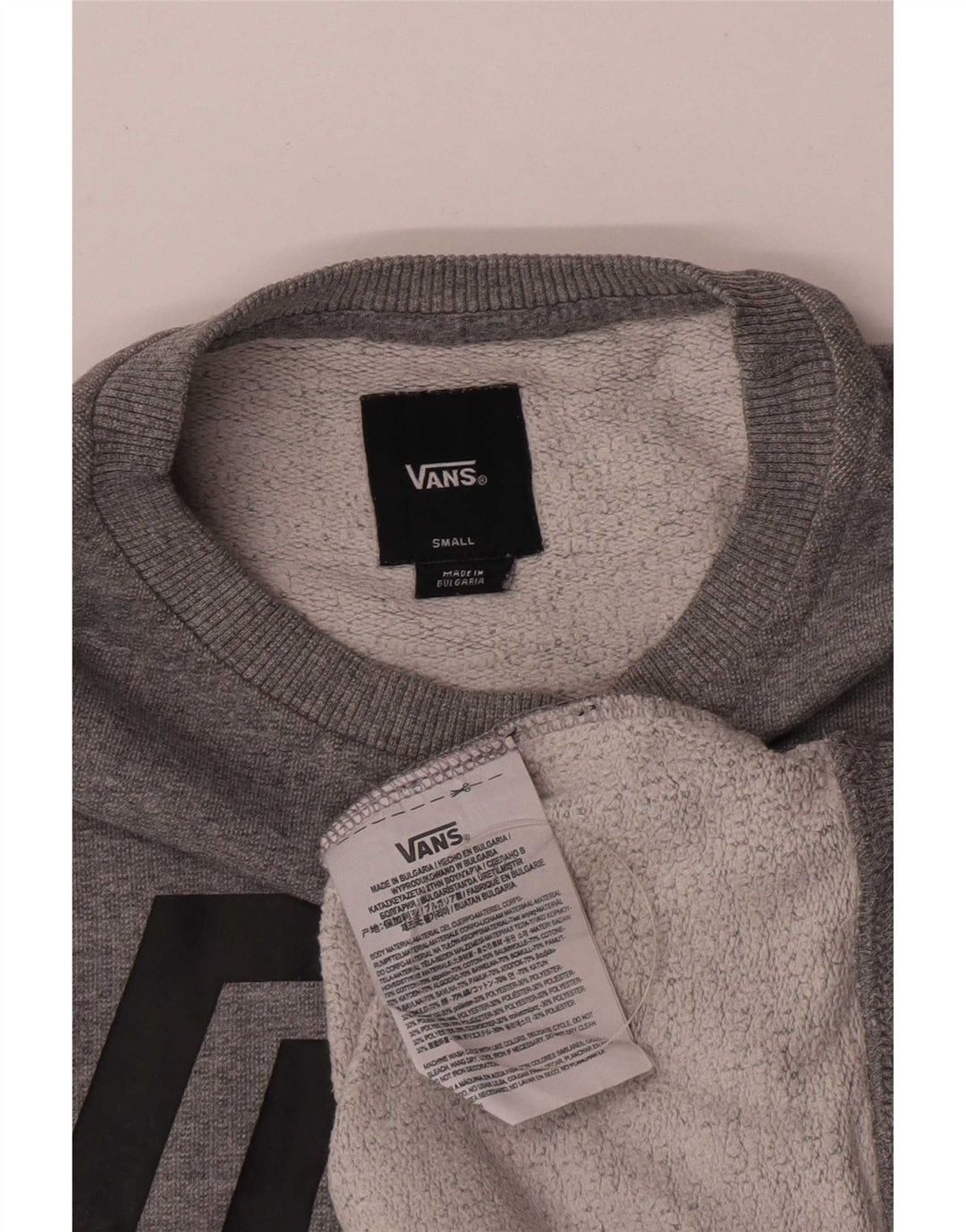 Vans Herren-Sweatshirt mit Grafik, Größe S, Grau, Baumwolle