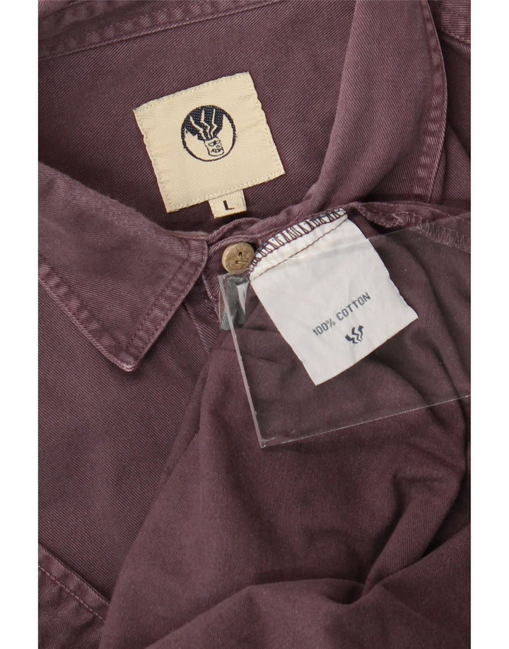 Fat Face Herrenhemd, Größe L, Lila, Baumwolle