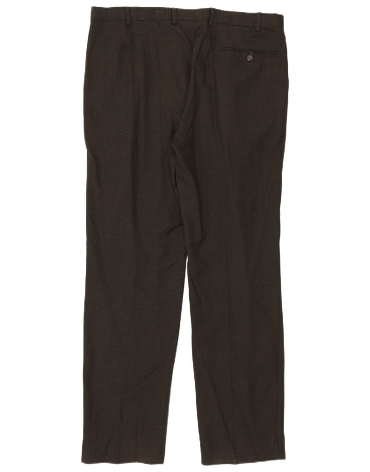 Gerade Herren-Anzughose von Marks & Spencer, W38, L33, braune Wolle