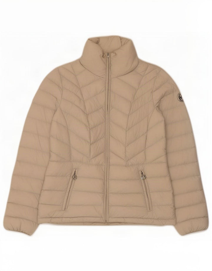 Michael Kors Damen Wattierte Jacke UK 10 Small Beige Nylon