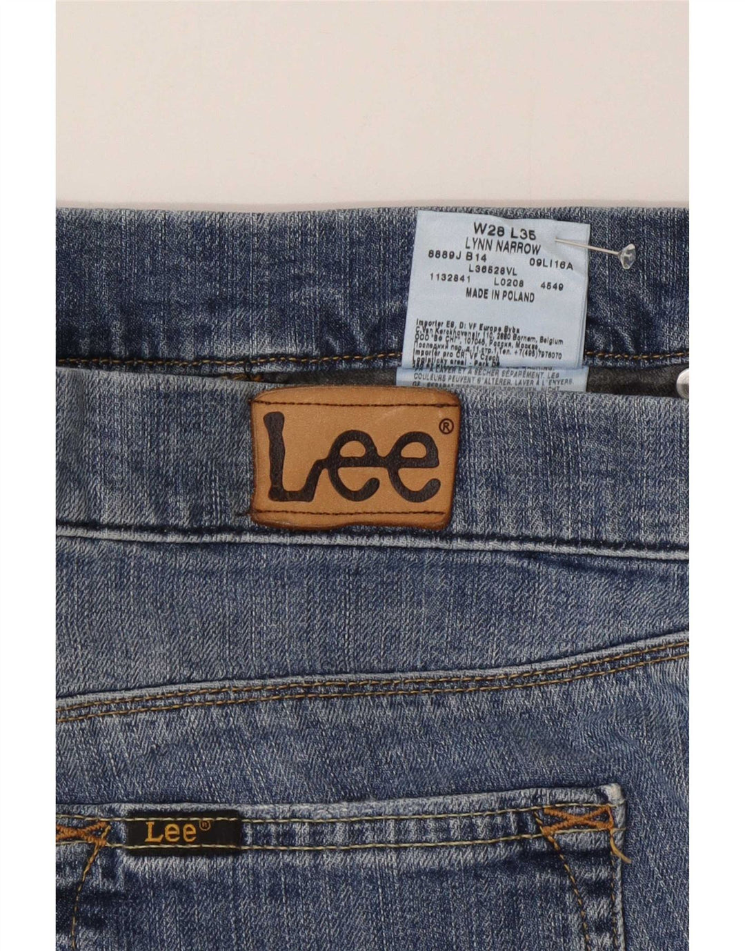 Lee Damen Lynn Narrow Slim Jeans W28 L35 Blaue Baumwolle
