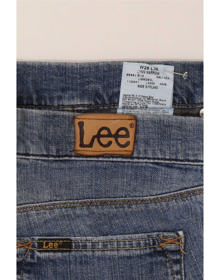 Lee Damen Lynn Narrow Slim Jeans W28 L35 Blaue Baumwolle