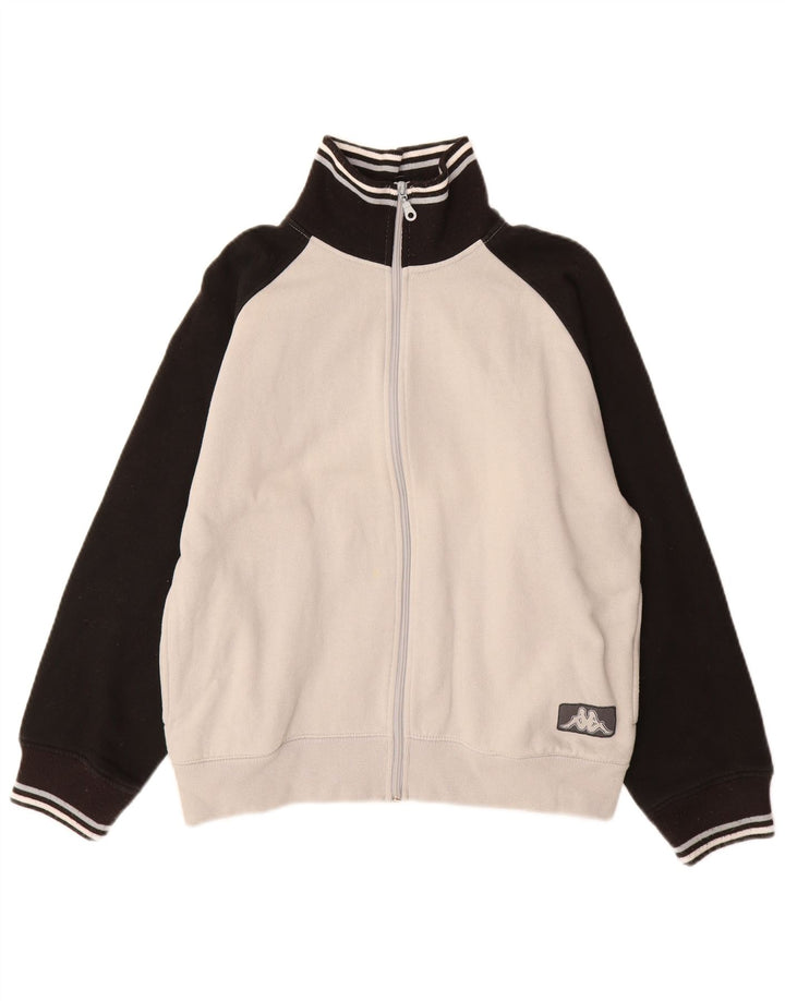 Kappa Herren-Trainingsanzugoberteil mit Grafik, Größe S, Grau, Colourblock-Baumwolle