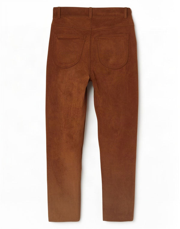 Jones Damen Slim Wildlederhose EU 36 Small W26 L28 Braunes Leder