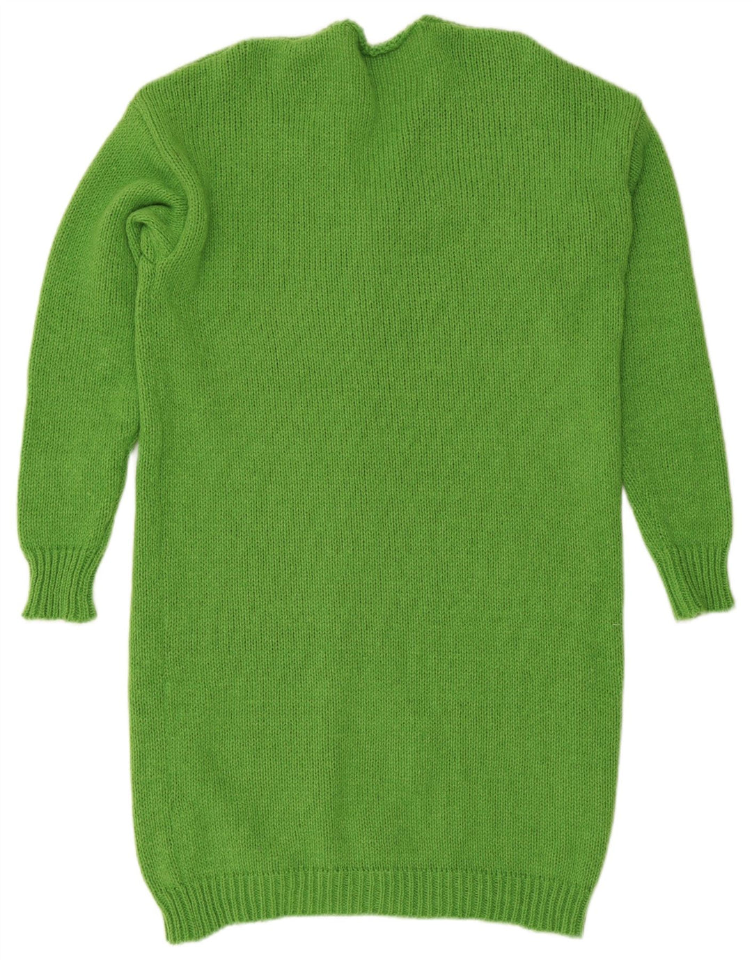 Vintage Damen Longline Open Cardigan Pullover UK 14 Mittelgrünes Polyester