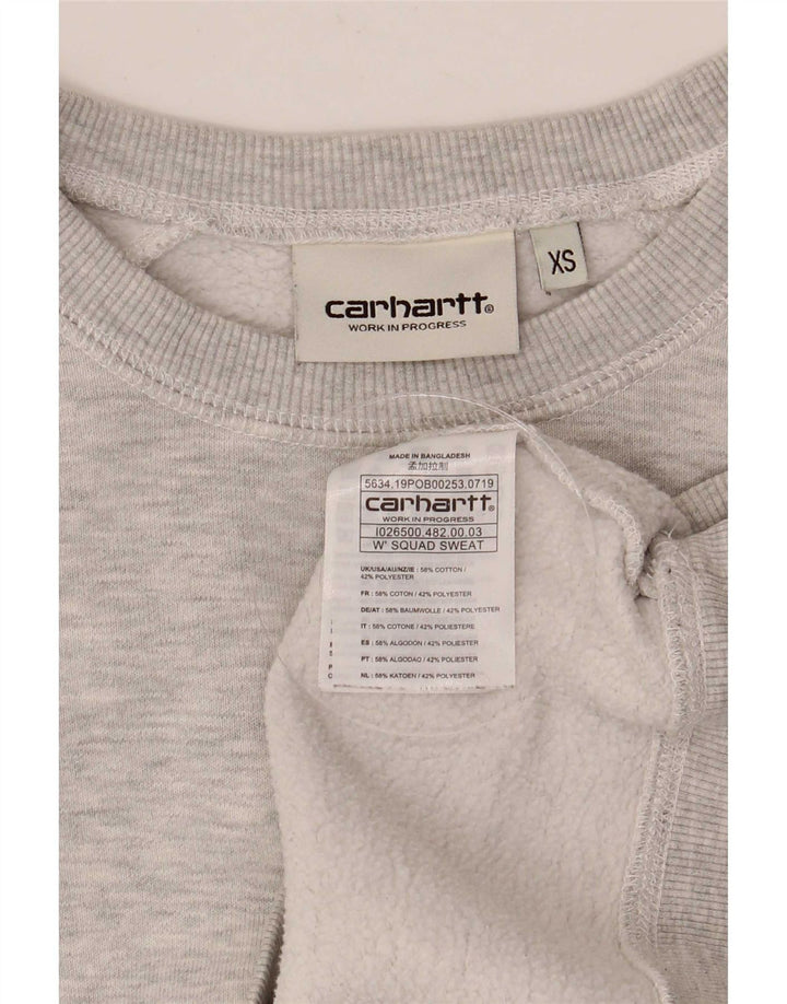 Carhartt Damen Übergroßer Sweatshirt-Pullover UK 6 XS Graue Baumwolle