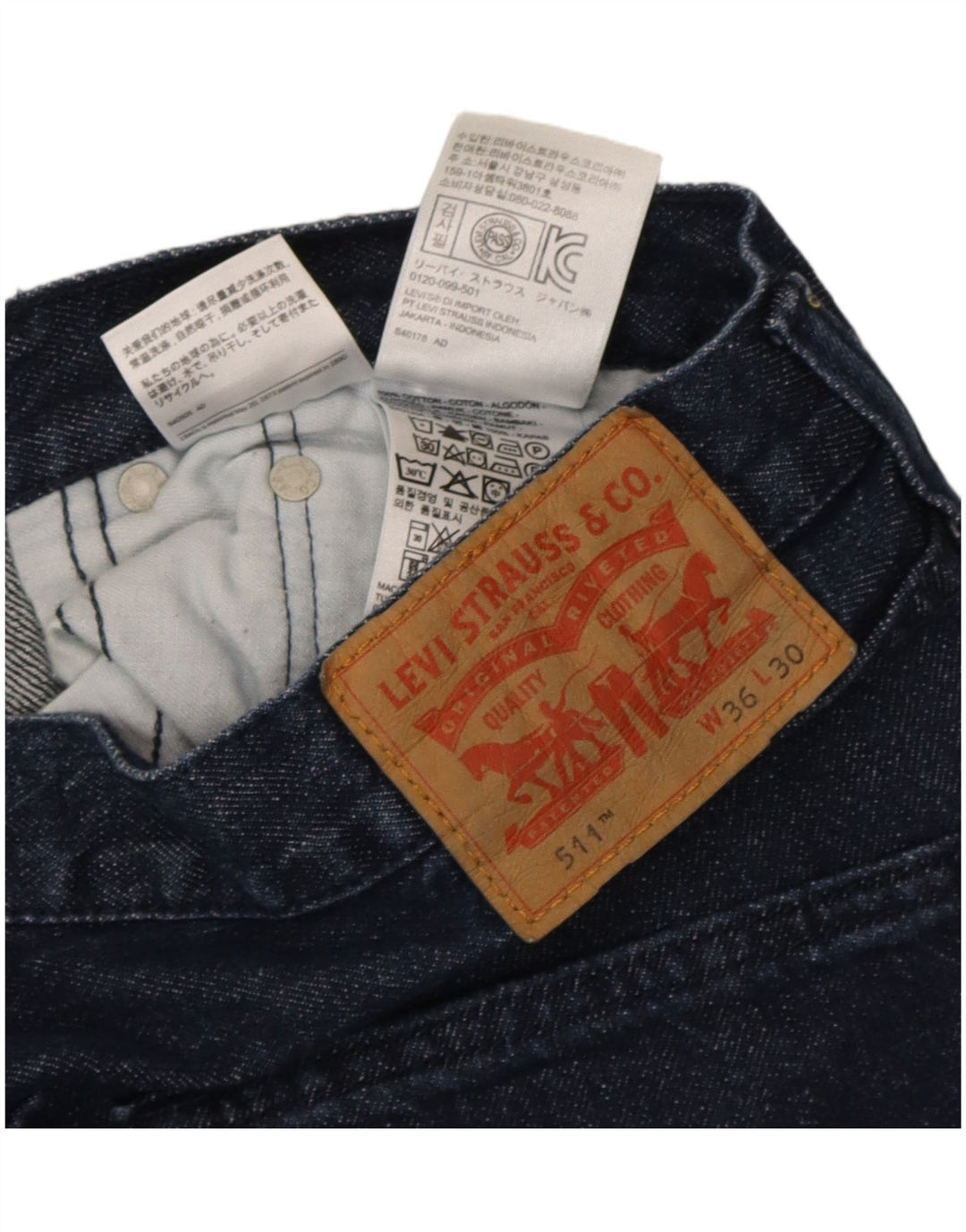Levi's Herren 511 Slim Jeans W36 L30 Marineblaue Baumwolle