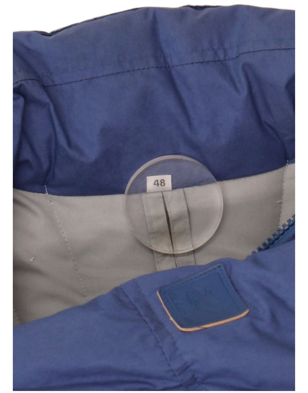 VINTAGE Wattierte Herrenjacke IT 48 Mittelblaues Polyester