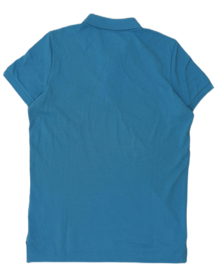 Benetton Herren-Muscle-Fit-Poloshirt aus mittelblauer Baumwolle