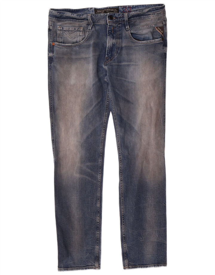 Replay Damen Slim Jeans W33 L29 Blau