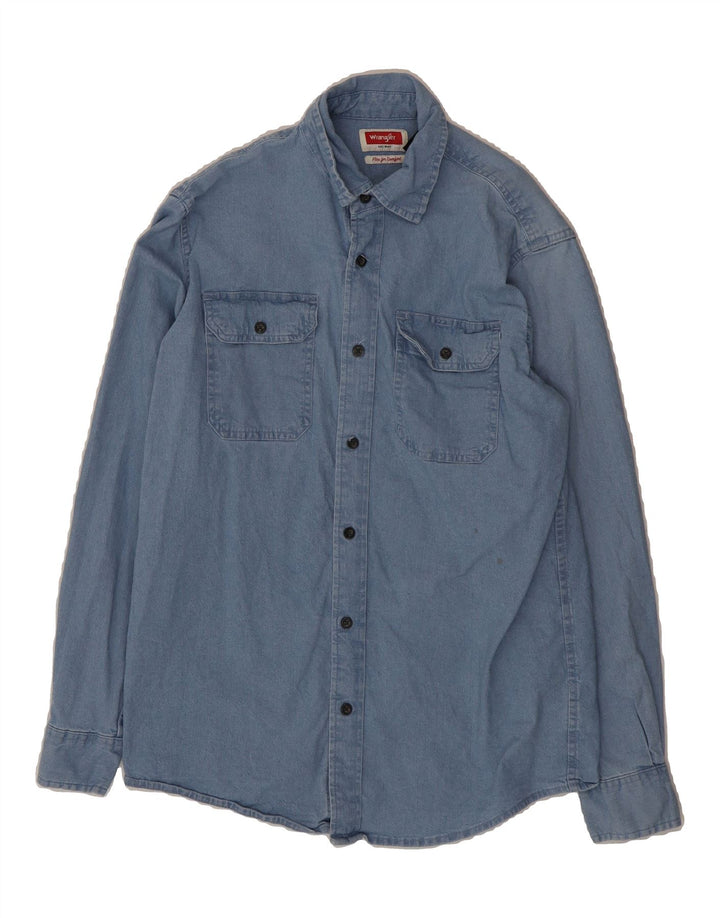 WRANGLER Mens Denim Shirt Small Blue Cotton Vintage Wrangler and Second-Hand Wrangler from Messina Hembry 